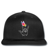 I Love You Hand Sign Language Butterfly Autism Awareness Printed Hat | Artistshot