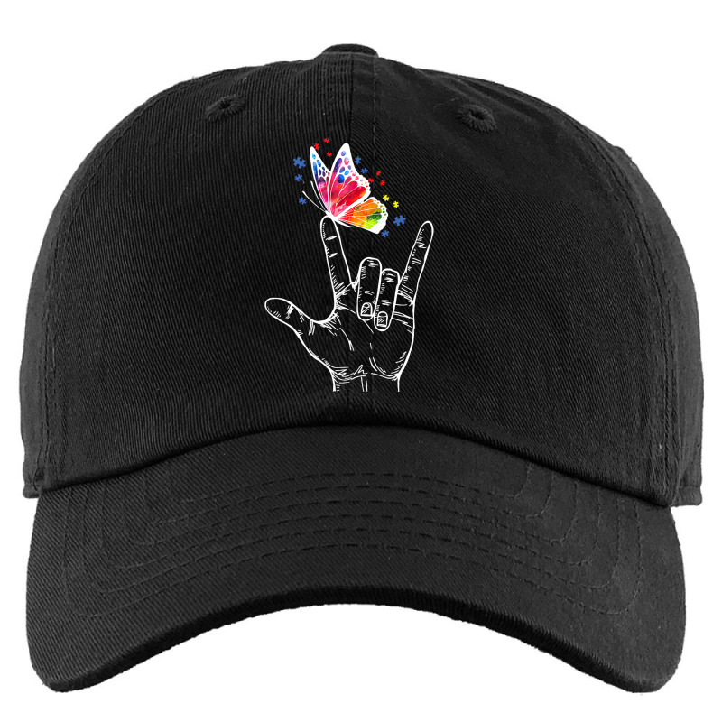 I Love You Hand Sign Language Butterfly Autism Awareness Kids Cap by trokeryth | Artistshot