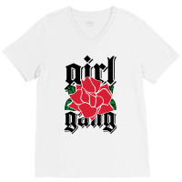 Rose Girl Gang For Light V-neck Tee | Artistshot