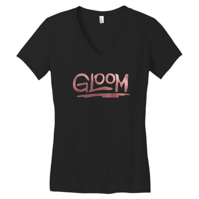 Gloom Symbol Youtube Pink Gold Women's V-Neck T-Shirt by autlu2024 | Artistshot