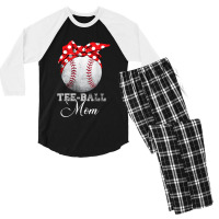 Baseball Headband Teeball Mom Tee Ball Mother Day Mothers T Shirt Men's 3/4 Sleeve Pajama Set | Artistshot