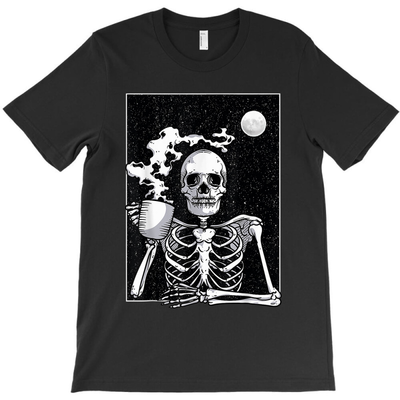 Skeleton Drinking Coffee Halloween Costume T Shirt T-shirt | Artistshot