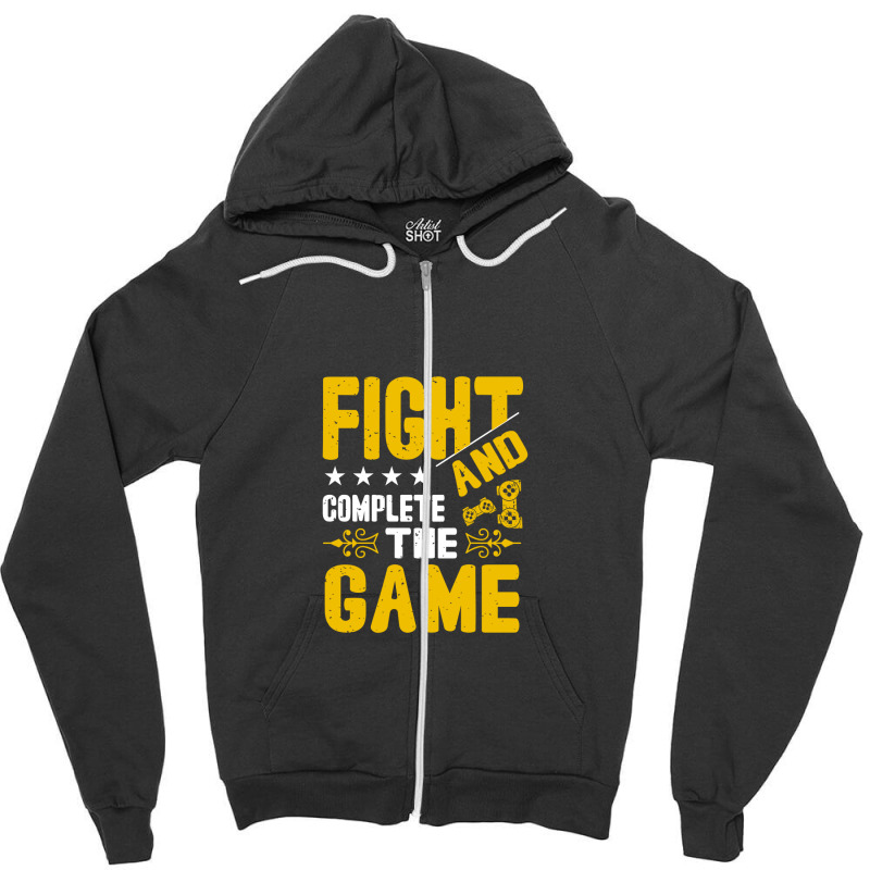 Fight And Complete The Game Zipper Hoodie by Pompoyo | Artistshot