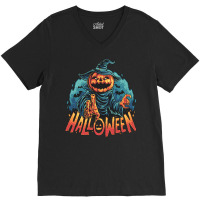 Halloween Scary Pumpkin Head T  Shirt Halloween Scary Pumpkin Head T V-neck Tee | Artistshot