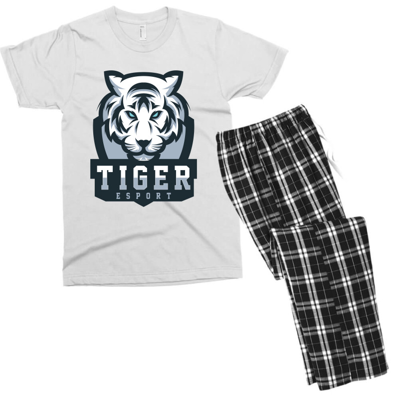 Tiger White Vector Men's T-shirt Pajama Set | Artistshot