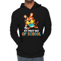 My First Day Of School  1st Grade Back To School Soccer Lightweight Hoodie | Artistshot