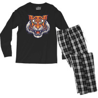 Angry Tiger Vector Men's Long Sleeve Pajama Set | Artistshot