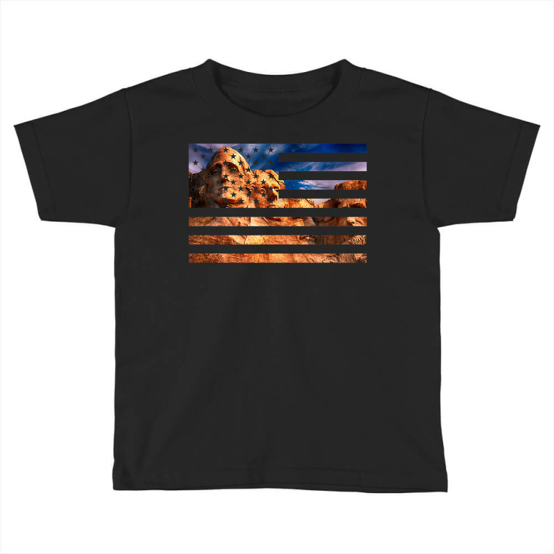 Mount Rushmore On American Flag Presidents Founding Fathers T Shirt Toddler T-shirt | Artistshot