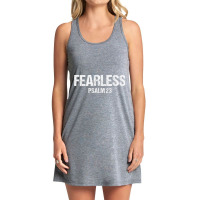 Fearless Psalm 23 Bible Scripture Verse Christian Gift Funny Gift Tank Dress | Artistshot