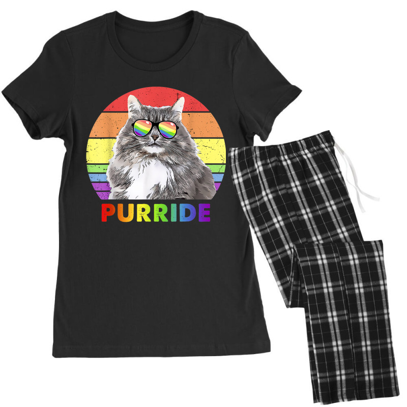 Funny Siberian Cat Rainbow Gay Pride Lgbtq T Shirt Women's Pajamas Set by PET LOVE | Artistshot