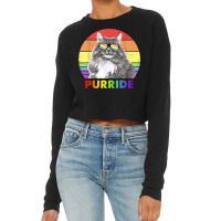 Funny Siberian Cat Rainbow Gay Pride Lgbtq T Shirt Cropped Sweater | Artistshot