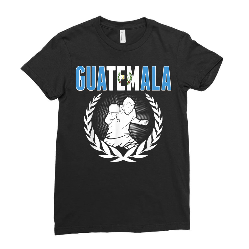 Guatemala Table Tennis Fans Jersey Guatemalan Ping Pong Fan T Shirt Ladies Fitted T-Shirt by ruffelbzk | Artistshot