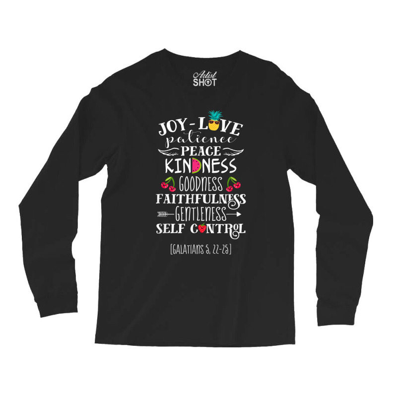 Fruit Of The Spirit Shirt Galatians 522-23 Bible Christian Birthday Gi Long Sleeve Shirts by Aria-Proctor | Artistshot