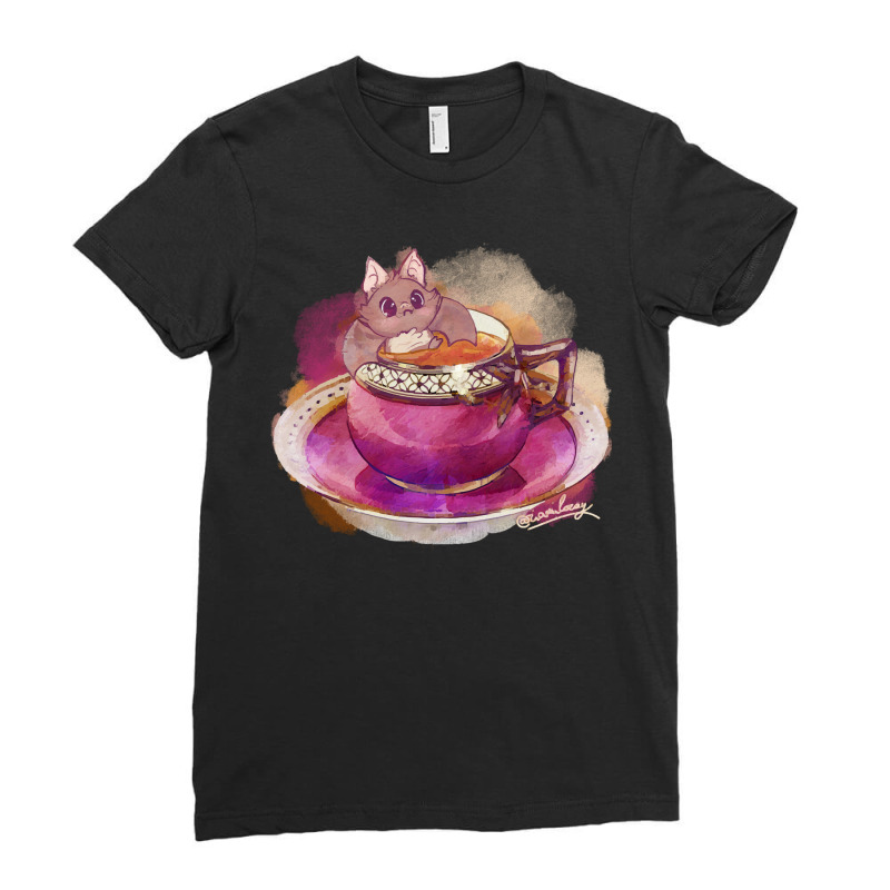 Vampire Bat T  Shirt Vampire Tea Cup T  Shirt Ladies Fitted T-Shirt by ozellachamplin411 | Artistshot