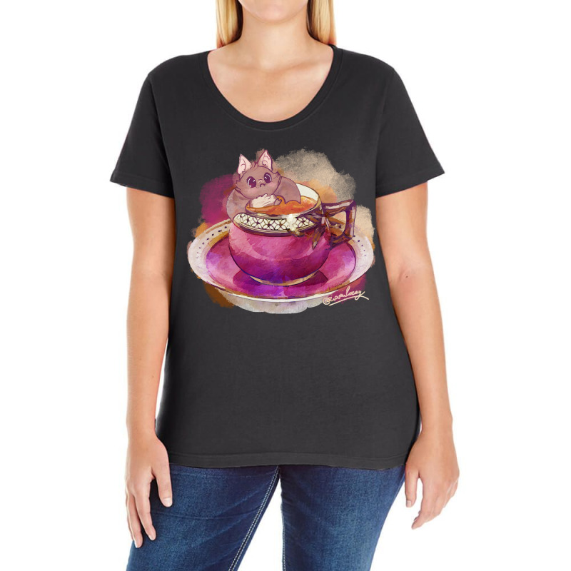 Vampire Bat T  Shirt Vampire Tea Cup T  Shirt Ladies Curvy T-Shirt by ozellachamplin411 | Artistshot