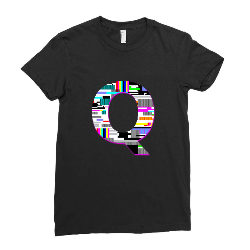 Qanon Glitch Ladies Fitted T-Shirt by autlu2024 | Artistshot