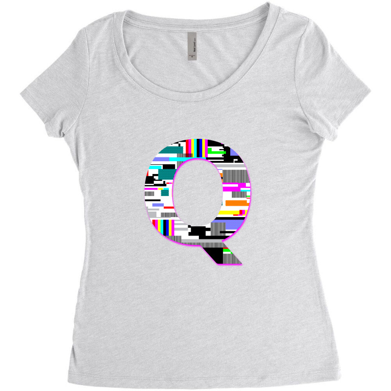 Qanon Glitch Women's Triblend Scoop T-shirt by autlu2024 | Artistshot