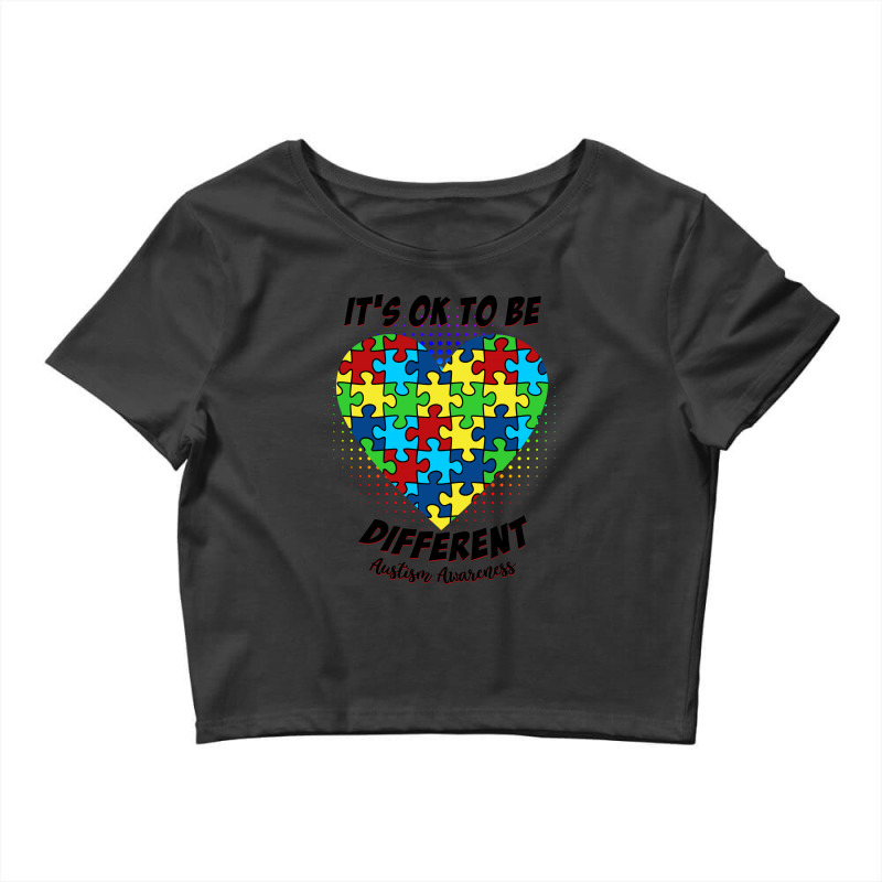 It's Ok To Be Different Austism Awareness For Light Crop Top by autlu2024 | Artistshot