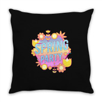 Spring Party Flower And Plants Throw Pillow | Artistshot