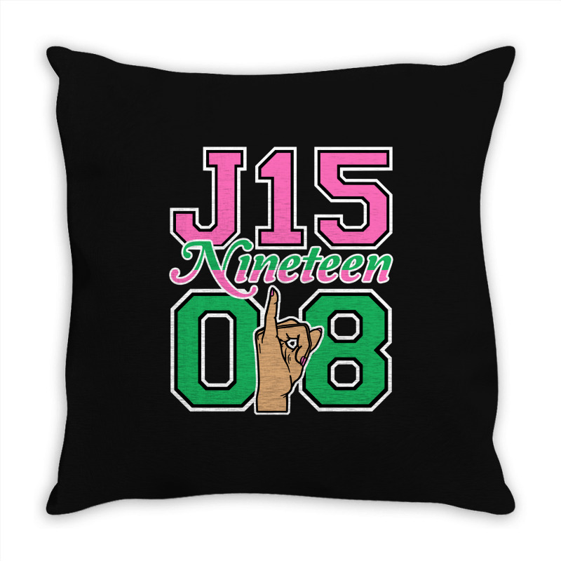 J15 Nineteen 08 Founder's Day Aka Women Hand Sign Sweatshirt Throw Pillow | Artistshot