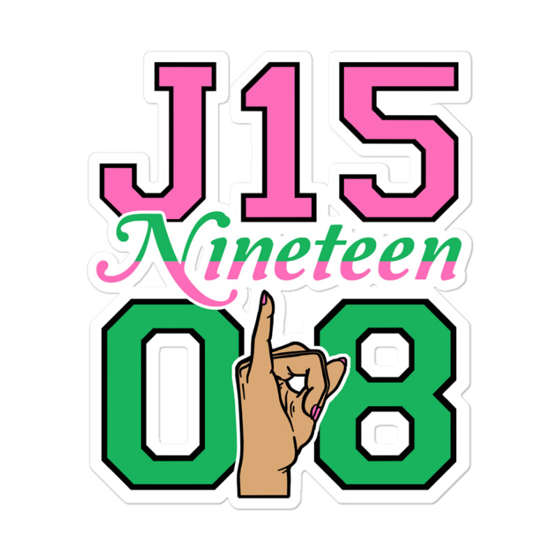 J15 Nineteen 08 Founder's Day Aka Women Hand Sign Sweatshirt Sticker | Artistshot