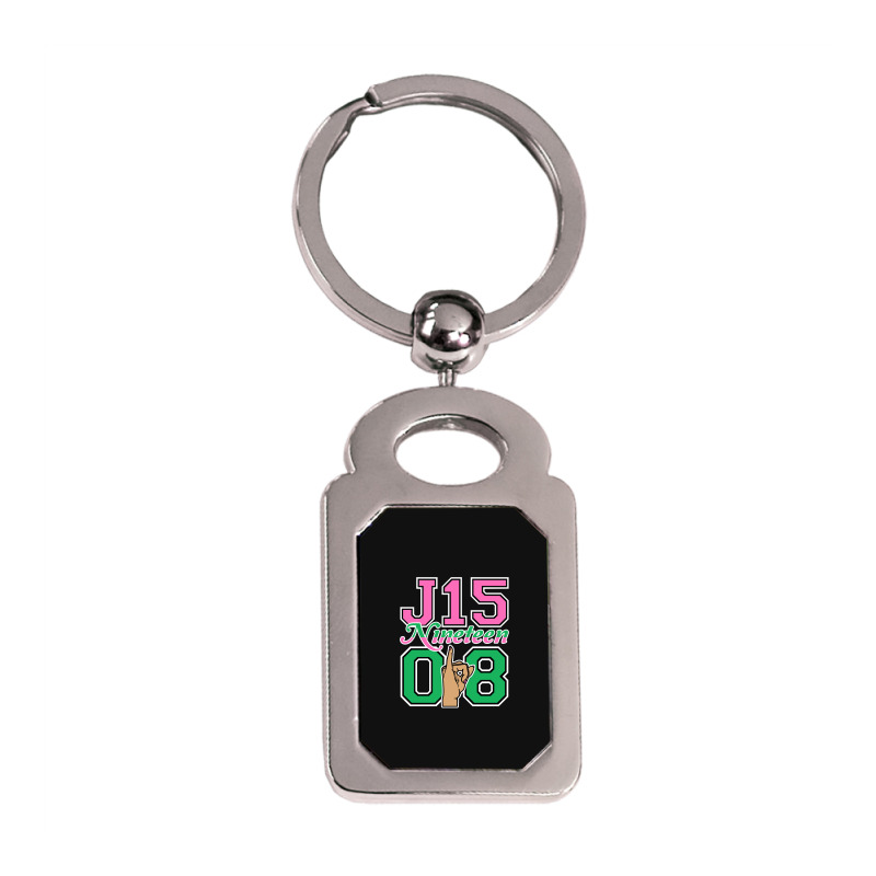 J15 Nineteen 08 Founder's Day Aka Women Hand Sign Sweatshirt Silver Rectangle Keychain | Artistshot