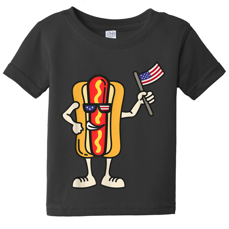 Hot Dog American Flag July 4th Patriotic Bbq Cookout Funny T Shirt Baby Tee by PET LOVE | Artistshot