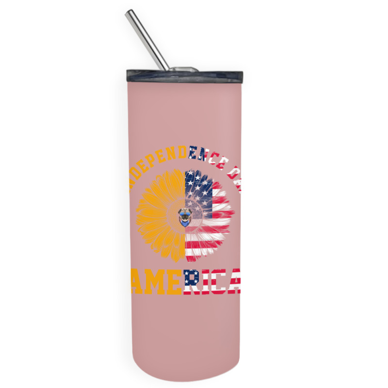 Vintage Daisy Bulldog America Independence Day Gift For All American Skinny Tumbler | Artistshot