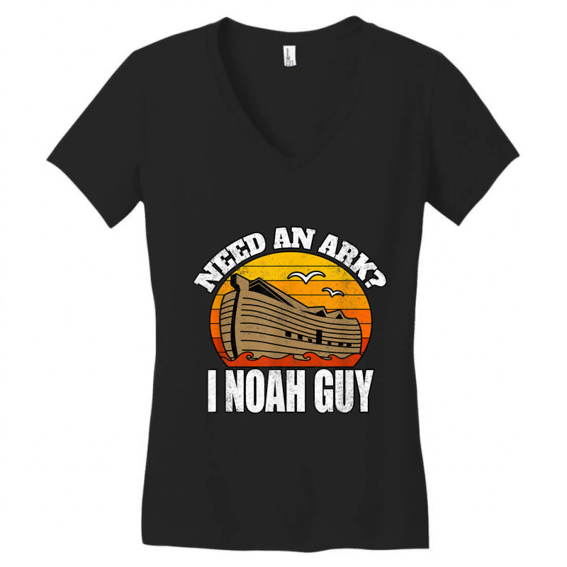 Funny Christian Pun Humor Need An Ark I Noah Guy Funny Men Women's V-Neck T-Shirt by Aria-Proctor | Artistshot