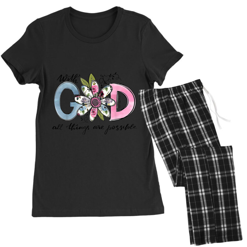 God All Things Are Possible Flower Lover Christian Believer Men Women Women's Pajamas Set by Aria-Proctor | Artistshot