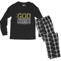 God Blessed You Rhinestone Graphic Funny Christian Woman Tee Mens Funn Men's Long Sleeve Pajama Set | Artistshot