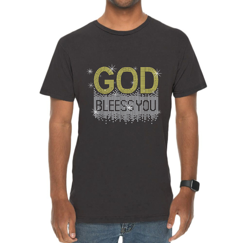 God Blessed You Rhinestone Graphic Funny Christian Woman Tee Mens Funn Vintage T-Shirt by Aria-Proctor | Artistshot