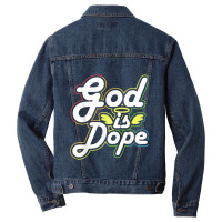 God Is Dope Christian Faith Believer Idea Cartoon Character Men Denim Jacket | Artistshot