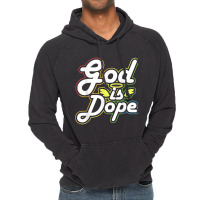 God Is Dope Christian Faith Believer Idea Cartoon Character Vintage Hoodie | Artistshot