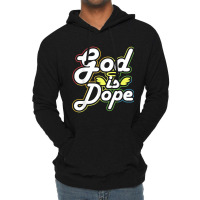 God Is Dope Christian Faith Believer Idea Cartoon Character Lightweight Hoodie | Artistshot