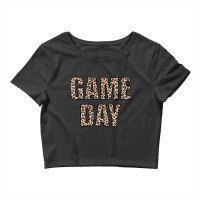 Game Day Leopard Football Fan Big Game Long Sleeve Crop Top | Artistshot