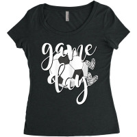 Game Day Soccer Ball With Hearts Soccer Mom Soccer Player Women's Triblend Scoop T-shirt | Artistshot