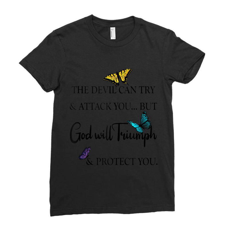 God Jesus Christ Religious Saying Butterflies Mens Best Ladies Fitted T-Shirt by Aria-Proctor | Artistshot