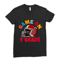 Game On 1st Grade Football Back To School For Teacher Kids Ladies Fitted T-shirt | Artistshot