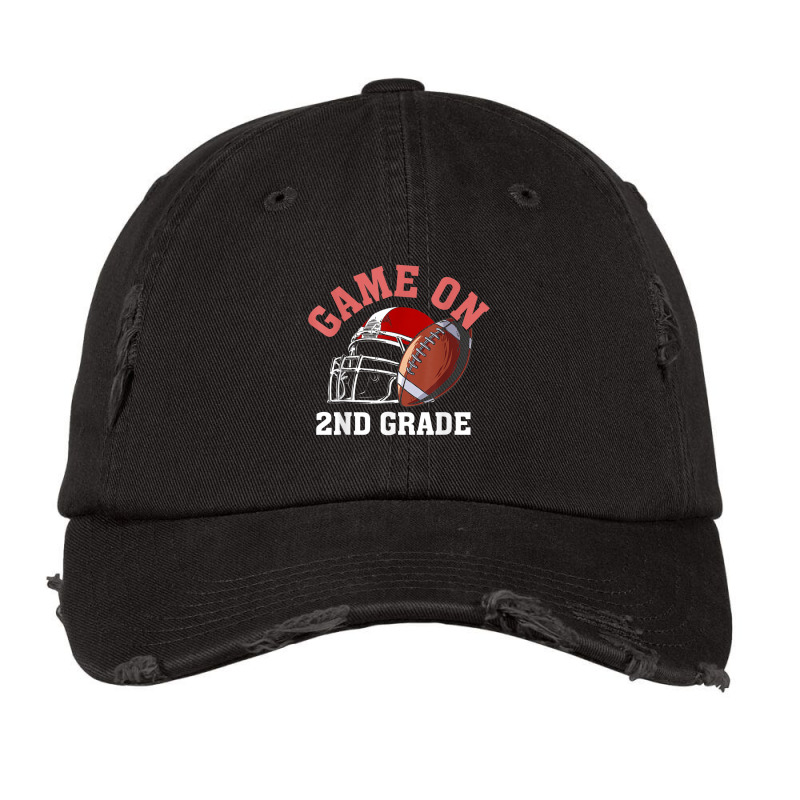 Game On 2nd Grade Football Back To School Student Kids Boys Vintage Cap by Artist-Shannon | Artistshot