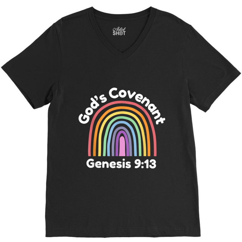 God’s Covenant Rainbow  Genesis 913 Christian Characters Video Game V-Neck Tee by Aria-Proctor | Artistshot