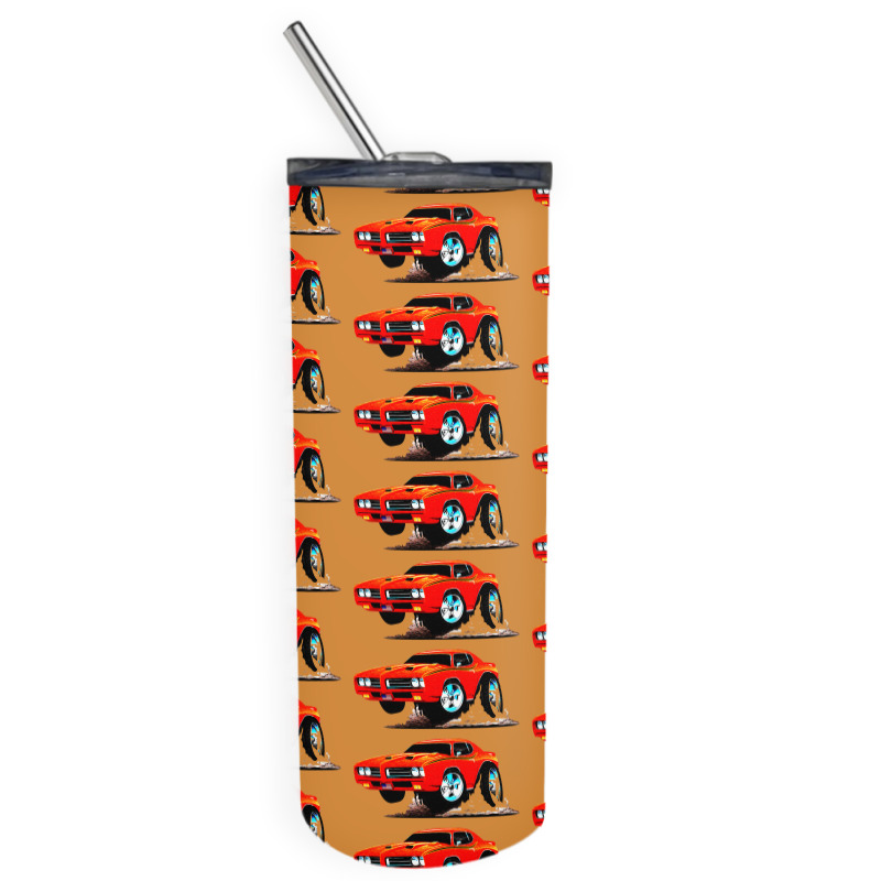 Classic American Muscle Car Cartoon Vector Illustration Skinny Tumbler | Artistshot