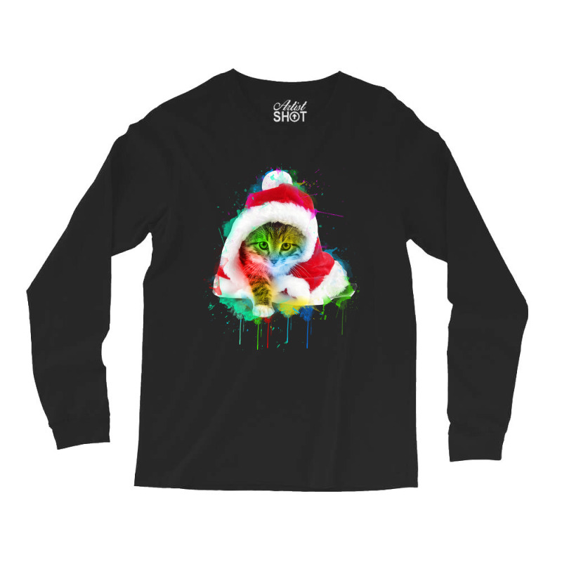 Merry Christmas Cat Long Sleeve Shirts | Artistshot