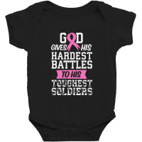 God Gives His Hardest Battles Baby Bodysuit | Artistshot