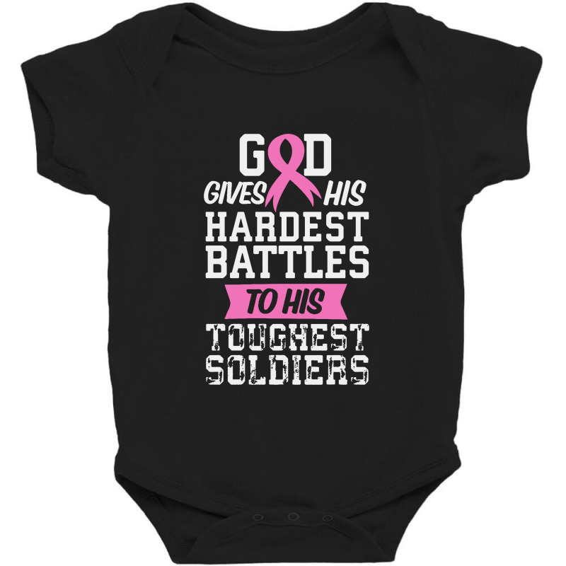 God Gives His Hardest Battles Baby Bodysuit | Artistshot