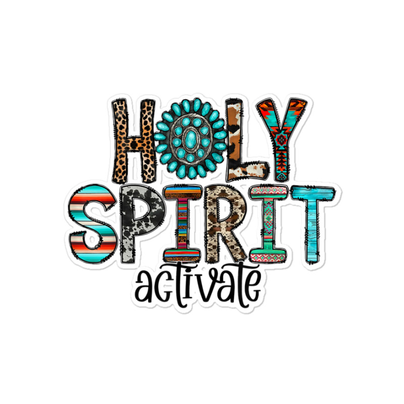 Holy Spirit Activate Western Leopard Christian Religious Mens Best Sticker | Artistshot