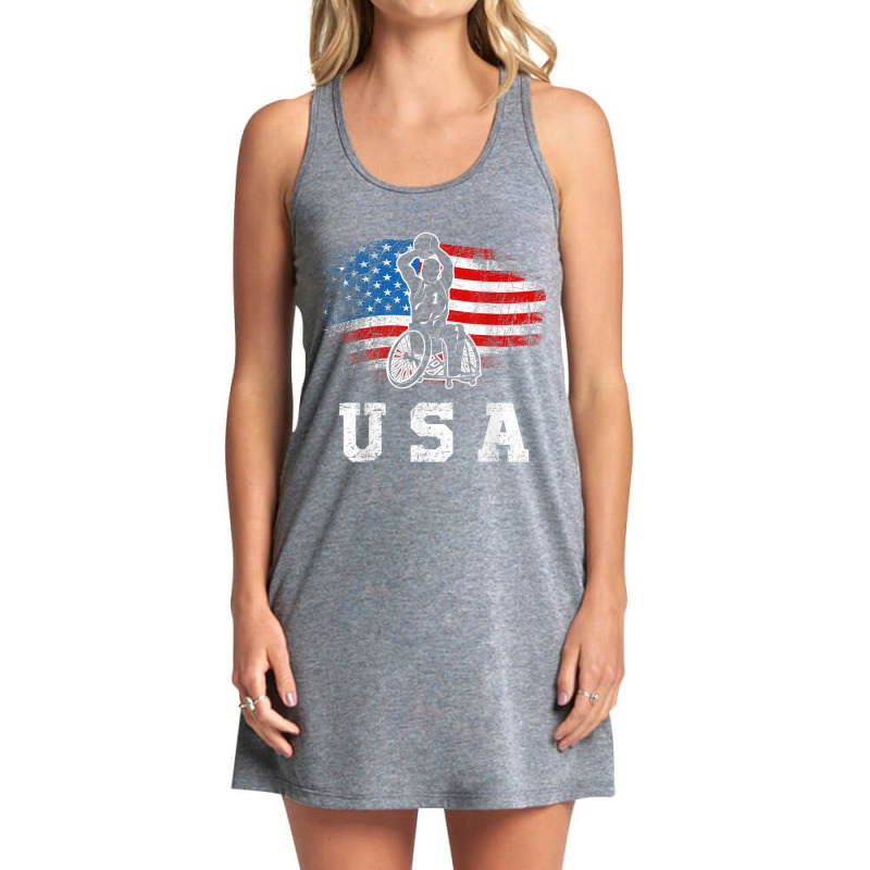 Wheelchair Basketball,disability Sports Handicap Usa Flag T Shirt Tank Dress by Great Tshirt | Artistshot