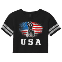 Wheelchair Basketball,disability Sports Handicap Usa Flag T Shirt Scorecard Crop Tee | Artistshot