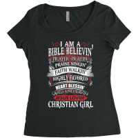 I Am A Bible Believing Prayer-prayin Prase Singing Faith Character Ani Women's Triblend Scoop T-shirt | Artistshot