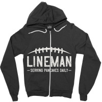 Lineman Serving Pancakes Daily Funny Vintage Football Zipper Hoodie | Artistshot